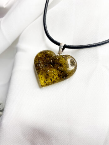 Naszyjnik srebrny Serce z bursztynu Amber Heart no 2