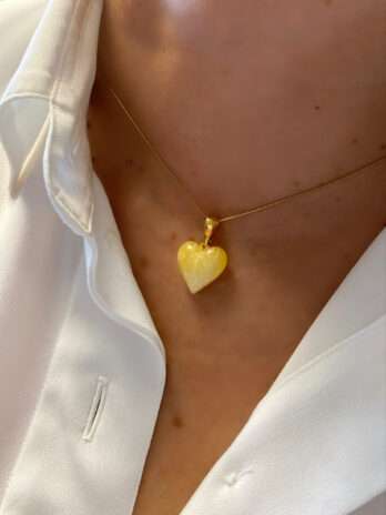 Naszyjnik Serce z bursztynu Golds Heart