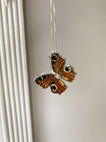 Wisiorek srebrny motyl z bursztynem Lovely