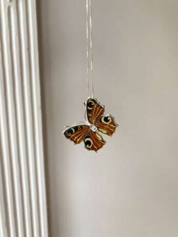 Wisiorek srebrny motyl z bursztynem Lovely