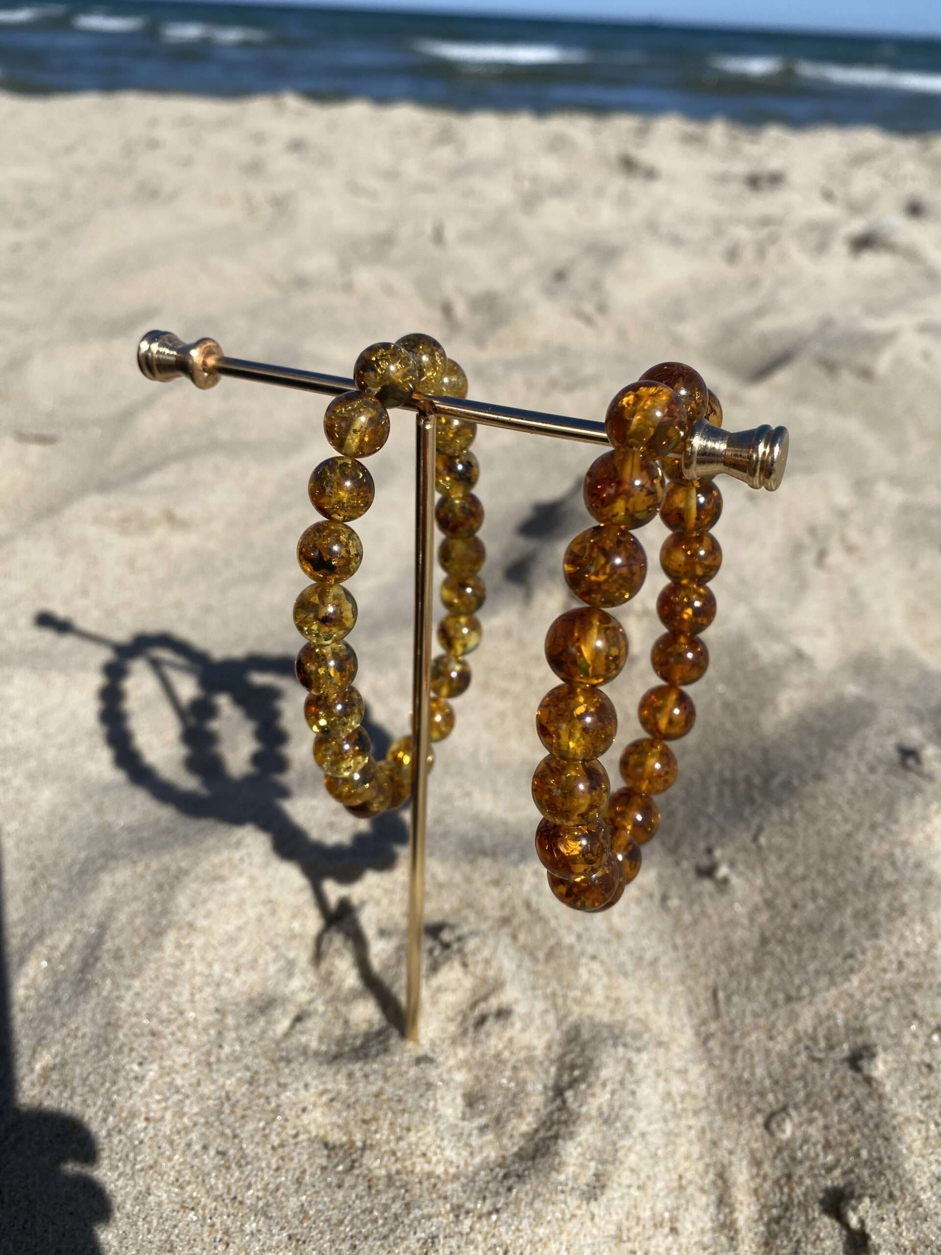 Bransoletka z kulek bursztynowych