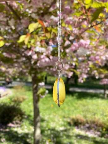 Wisior srebrny z bursztynem mleczno-cytrynowym