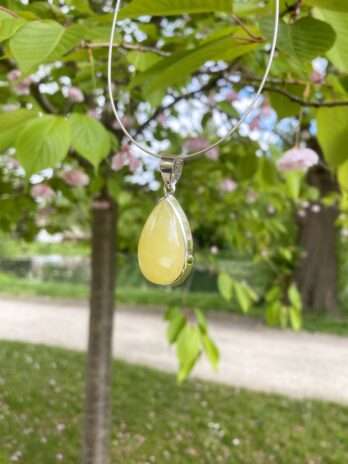 Wisior srebrny z bursztynem mlecznym Classy