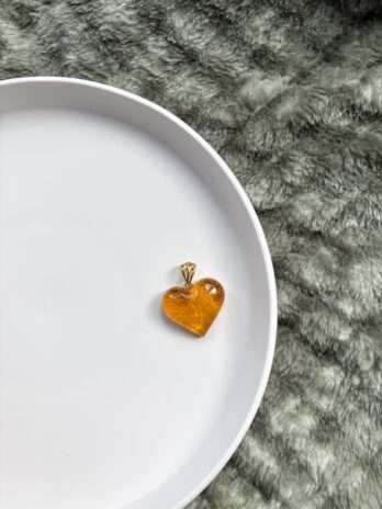 Wisiorek srebrny pozłacany z bursztynem naturalnym