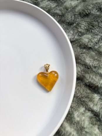 Wisiorek srebrny pozłacany z bursztynem naturalnym