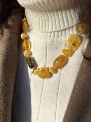 Korale z bursztynu bałtyckiego