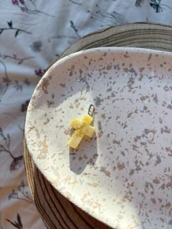 Bursztynowy Krzyżyk Wisiorek Srebro 925