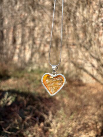 Wisior srebrny z bursztynem naturalnym