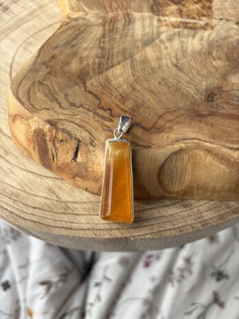 Wisior srebrny z bursztynem naturalnym