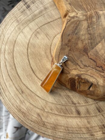 Wisior srebrny z bursztynem naturalnym