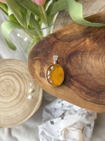 Wisior z bursztynem naturalnym