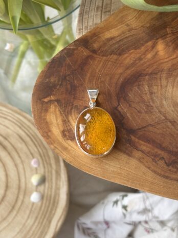 Wisior z bursztynem naturalnym