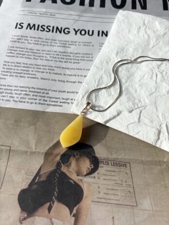 Wisiorek srebrny z bursztynem mlecznym Vanilla