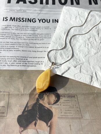 Wisiorek srebrny z bursztynem mlecznym Vanilla