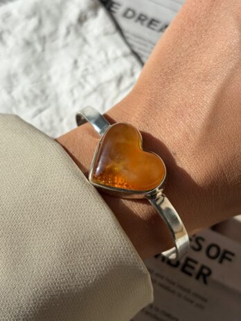 Bransoletka z bursztynem miodowym