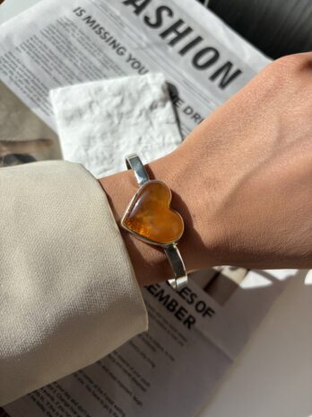 Bransoletka z bursztynem miodowym