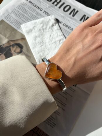 Bransoletka z bursztynem miodowym