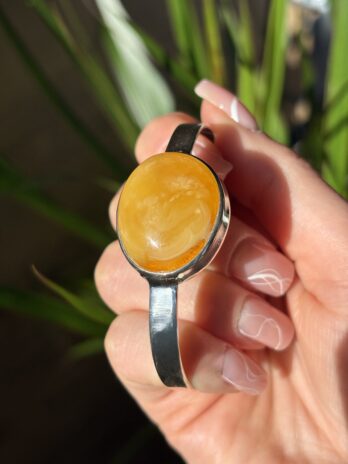 Bransoletka srebrna z bursztynem naturalnym