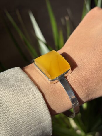 Bransoletka srebrna z bursztynem naturalnym