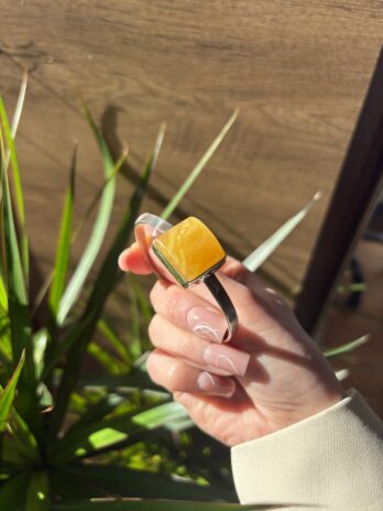 Bransoletka srebrna z bursztynem naturalnym