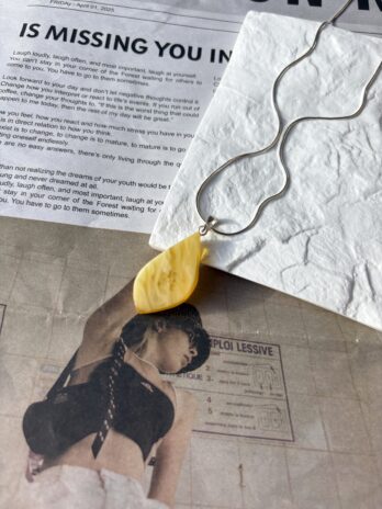 Wisiorek srebrny z bursztynem mlecznym Vanilla