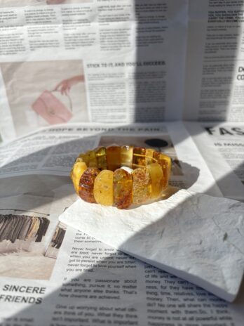 Bransoletka z surowego nieoszlifowanego bursztynu Baltic