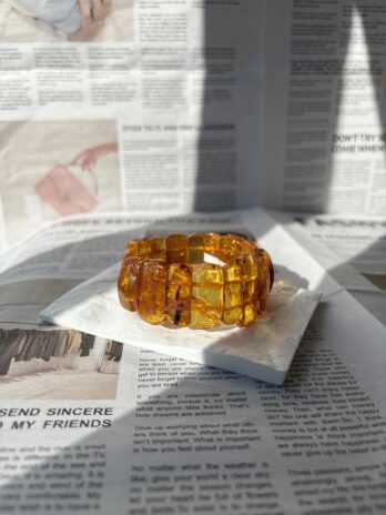 Bransoletka z surowego nieoszlifowanego bursztynu Baltic