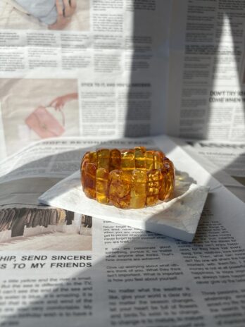 Bransoletka z surowego nieoszlifowanego bursztynu Baltic