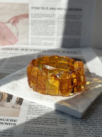 Bransoletka z surowego nieoszlifowanego bursztynu Baltic