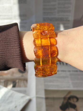 Bransoletka z surowego nieoszlifowanego bursztynu Baltic