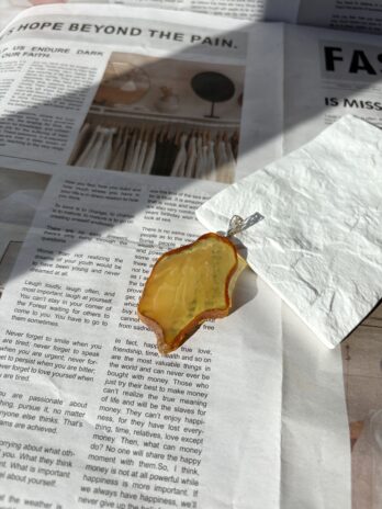 Naszyjnik Bursztynowy Plaster – Ręcznie Szlifowany Bursztyn Naturalny